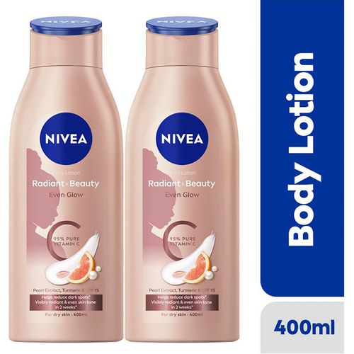 NIVEA Radiant & Beauty Even Glow Body Lotion For Women – 400ml – Pack Of 2